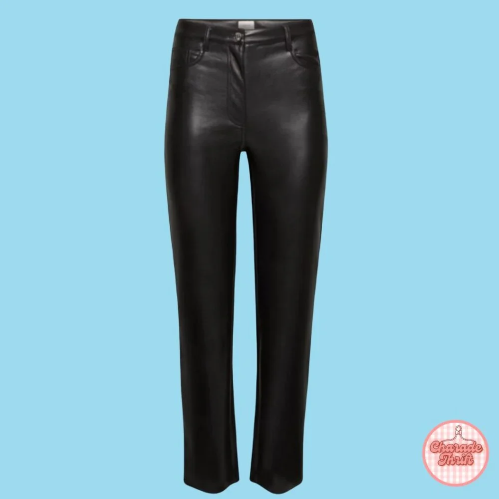 Wilfred x Aritzia "Melina" Vegan Leather Pants in Black - Picture 1 of 3